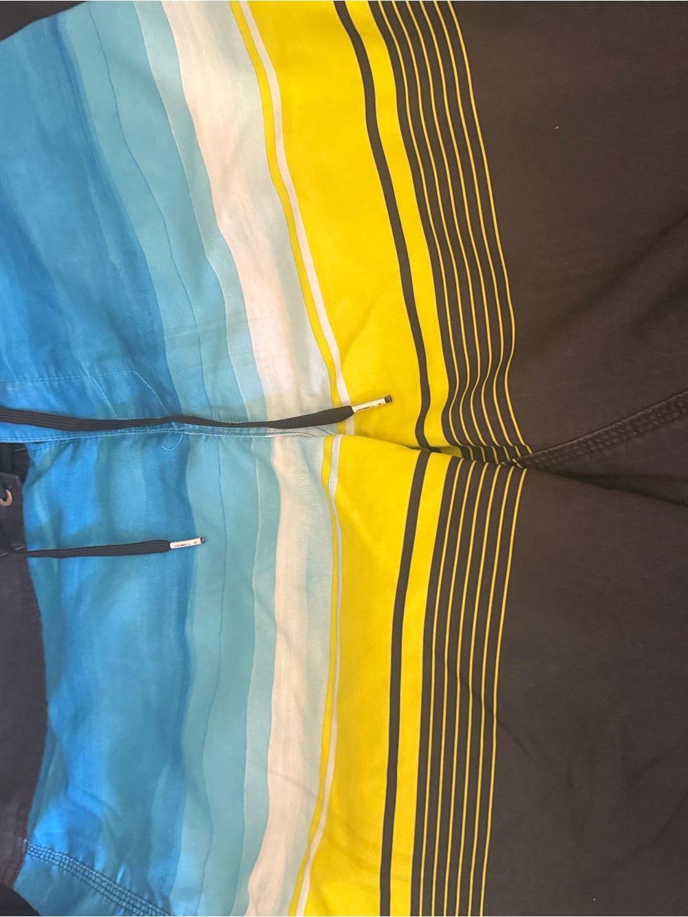 O'Neill Blue, White and Yellow Striped Hybrid Shorts